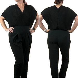 ZERO + MARIA CORNEJO Black Pleated Bodice Jumpsuit Size 6